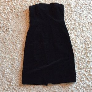 J. Crew Black Velvet Strapless Dress (size 8)